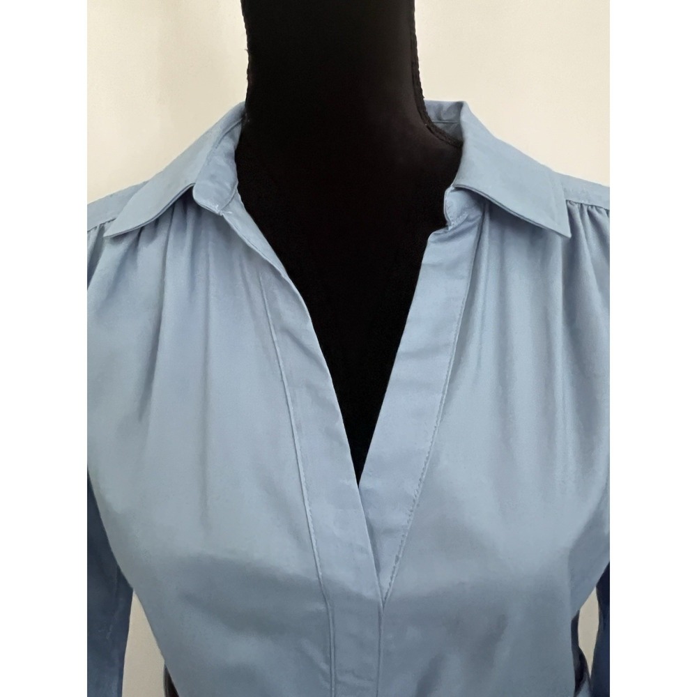 Calvin Klein Womens Belted Shirt Dress Long Sleeve Lightweight Blue Size 12 - Picture 3 of 13